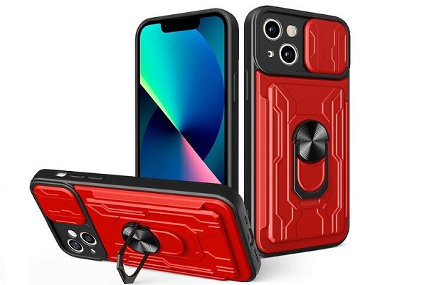RED Color iPhone  Ring Card Holder Shockproof Armor Case Cover  iphone 11